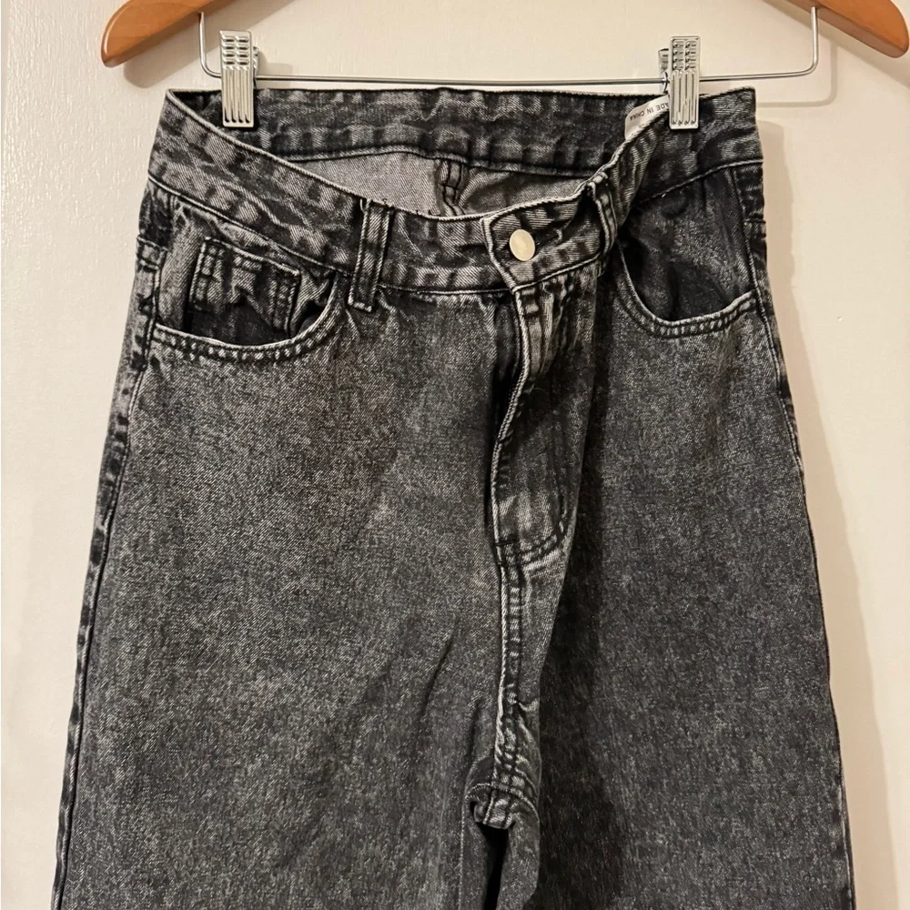 SHEIN Dark grey wide leg jeans size medium‎